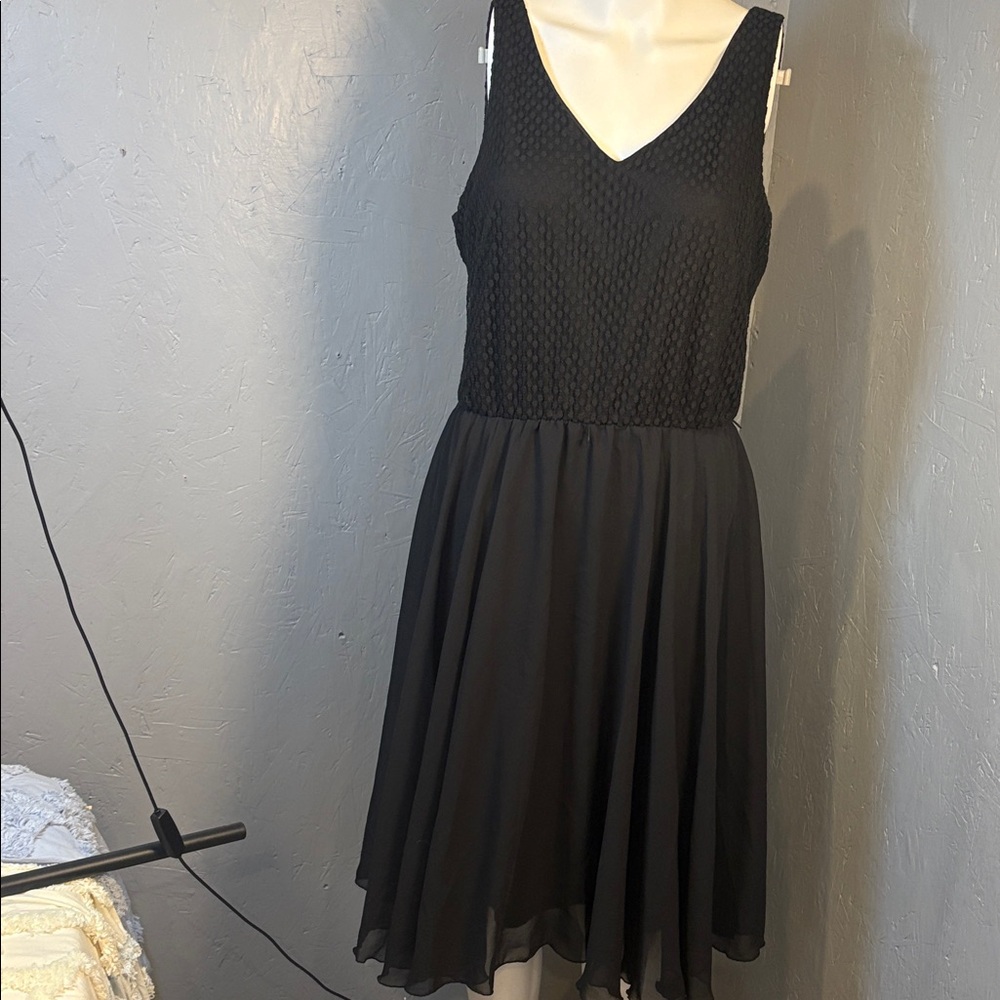 Alfani Black Textured Midi Dress Size 10